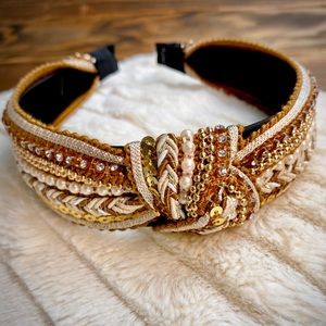 Women’s Yellow & Gold Fall Sequin Stone Headband